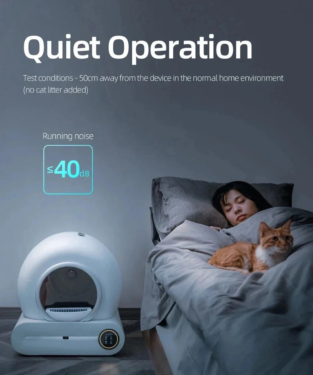 Automatic Smart Cat Litter Box – 65L Self-Cleaning