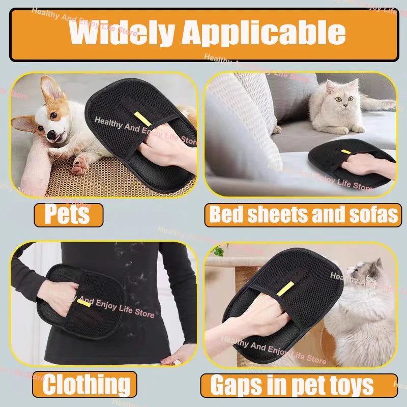 Pet Grooming & Hair Removal Gloves – Double-Sided
